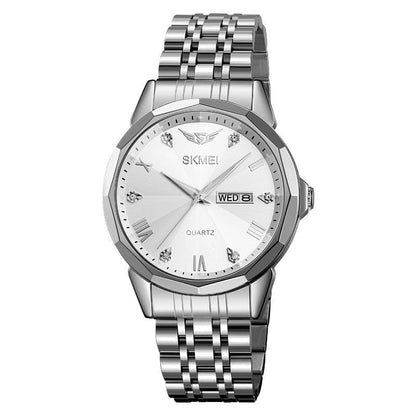 Business Solid Steel Band Calendar Casual Waterproof Watch - A-1 Thread Vault