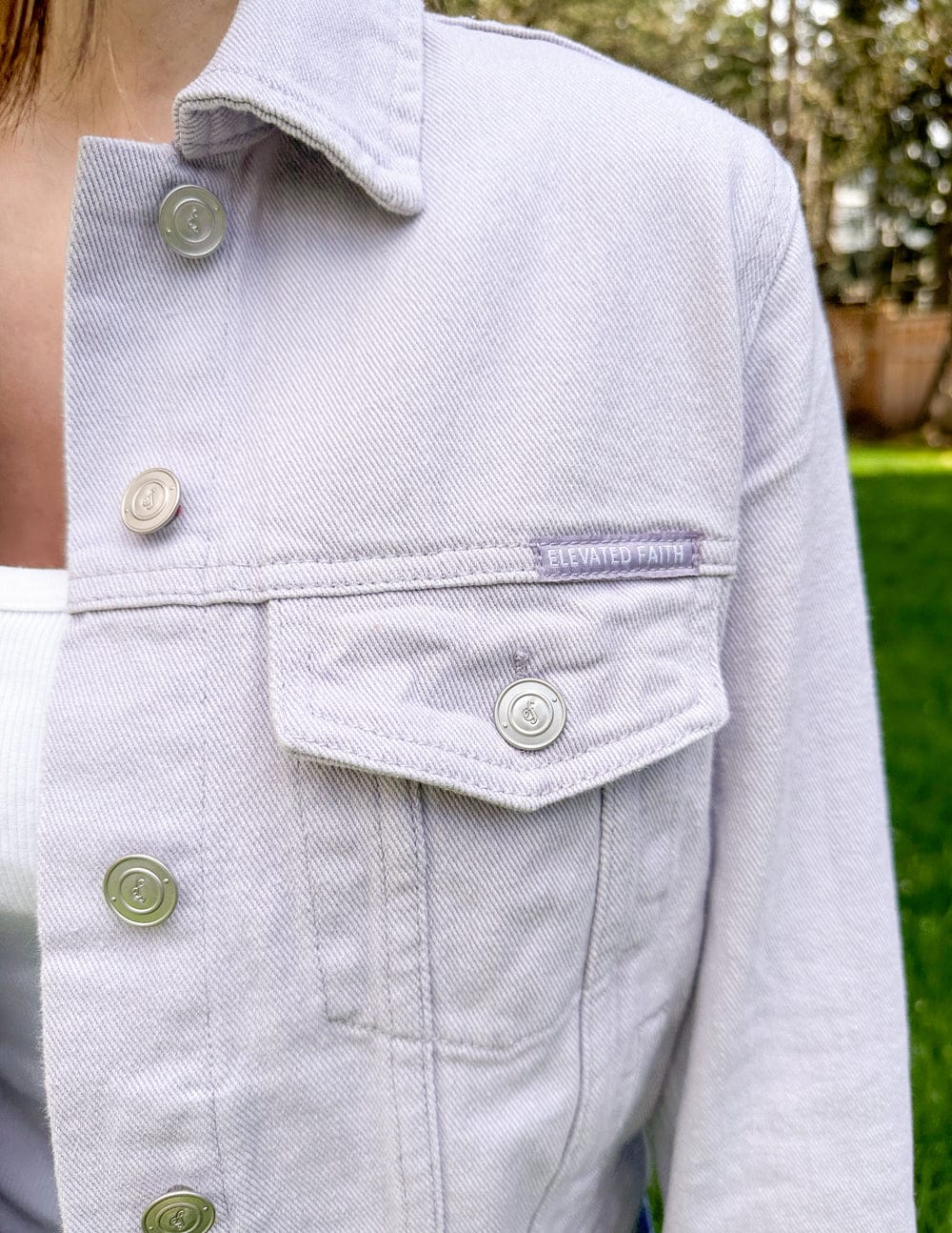 But God Cropped Denim Jacket - A-1 Thread Vault