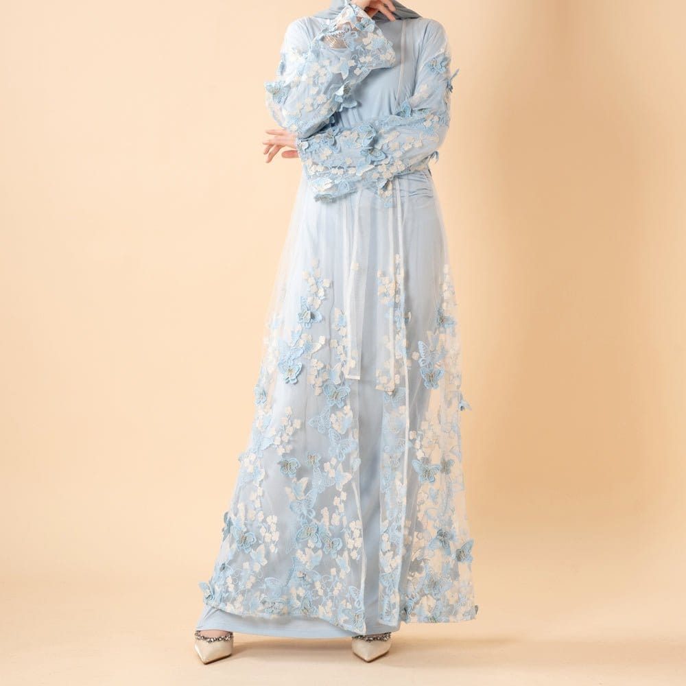 Butterfly Whisper Open Abaya(MOA303) - A-1 Thread Vault