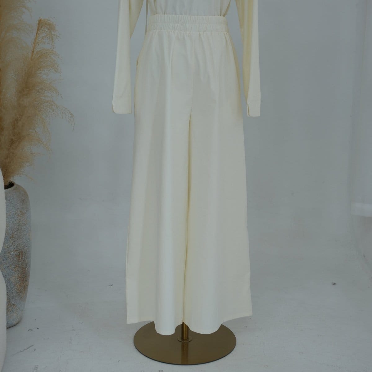 Button-Front Longline Top & Wide-Leg Trouser Set(MS456) - A-1 Thread Vault