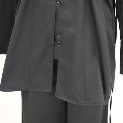 Button-Front Longline Top & Wide-Leg Trouser Set(MS456) - A-1 Thread Vault