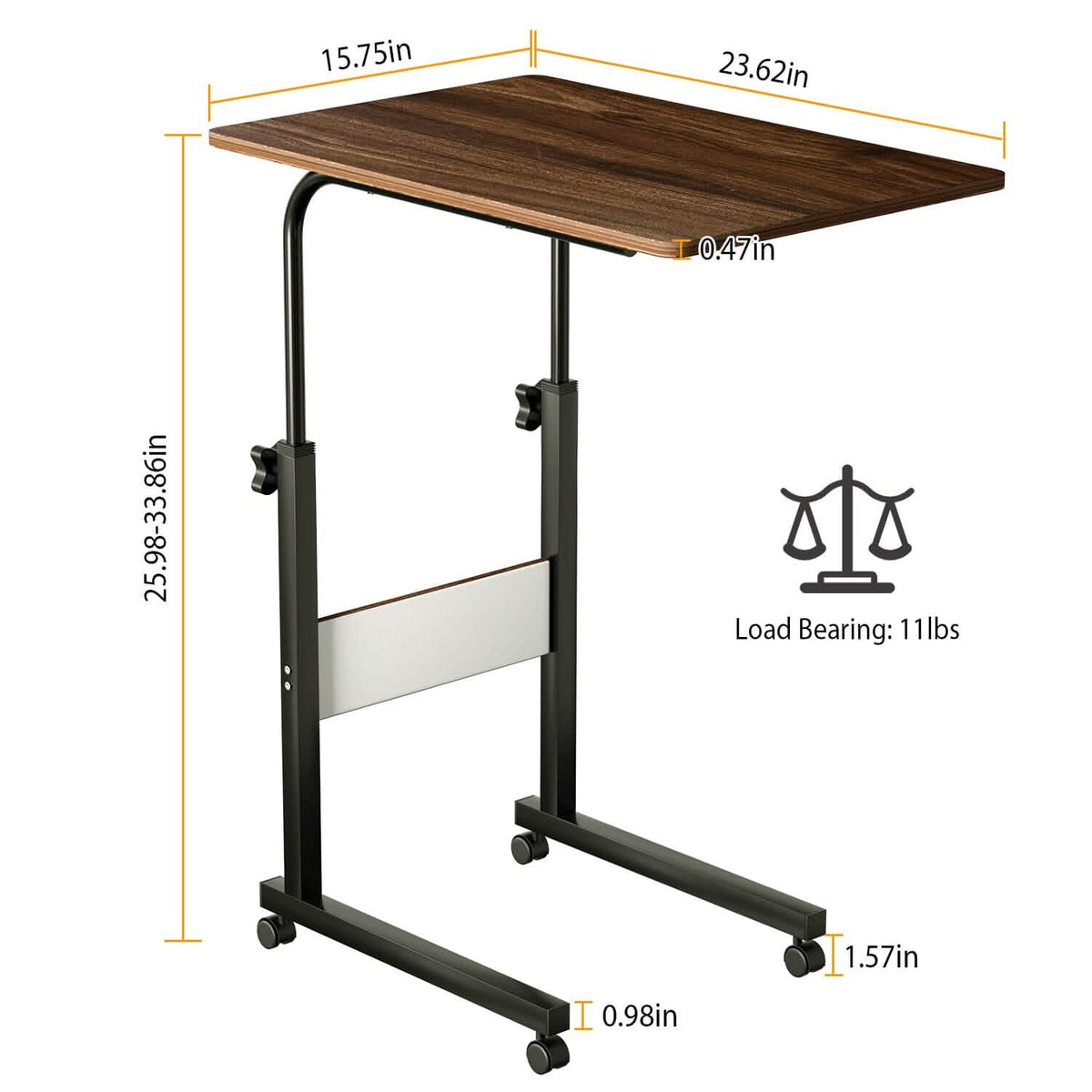 C Side Laptop Small Slim Snack Side Table - A-1 Thread Vault