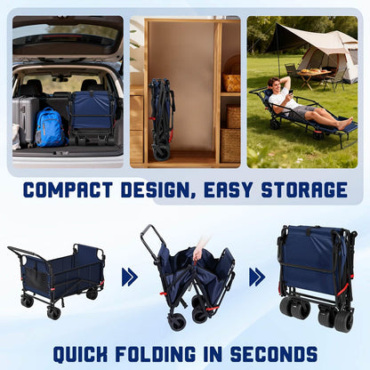 2-in-1 Folding Wagon Cart Chair 650LBS Capacity - A-1 Thread Vault