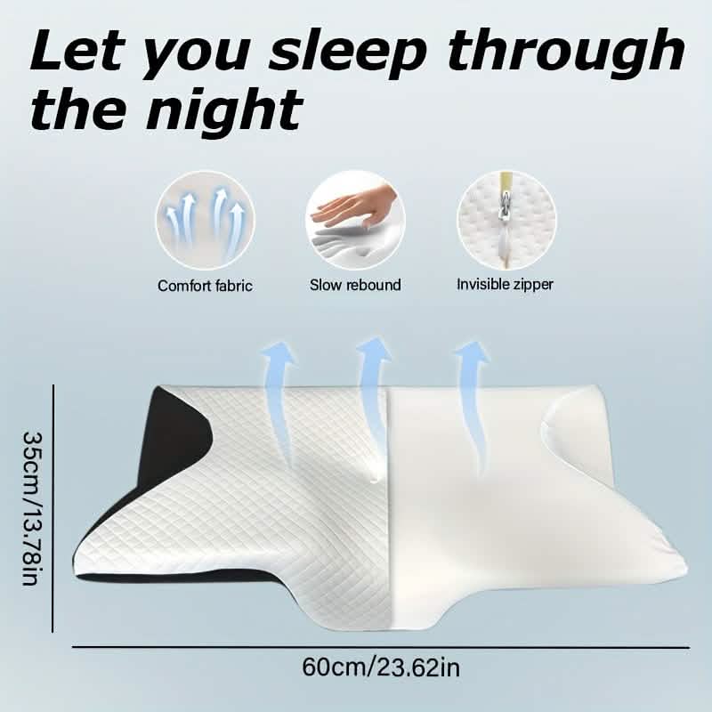 Ergonomic Memory Foam Neck Pillow – Slow Rebound, Back & Side Sleeper - A-1 Thread Vault