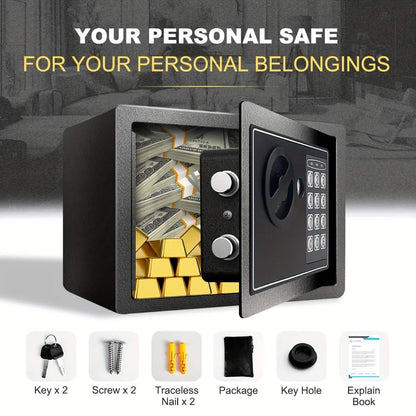Fireproof Digital Home Safe with Keypad, Sensor Light & Money Bag-Silver - A-1 Thread Vault