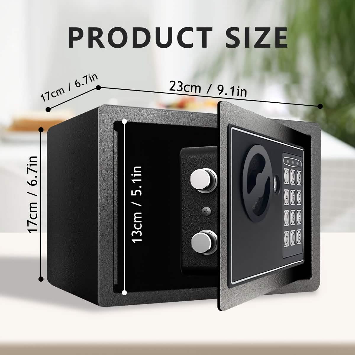Fireproof Digital Home Safe with Keypad, Sensor Light & Money Bag-Silver - A-1 Thread Vault
