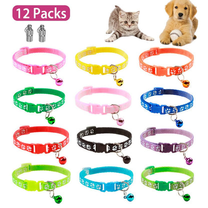 Ca2-Pack: Adjustable Kitten Collar with Bell Name Tag - A-1 Thread Vault