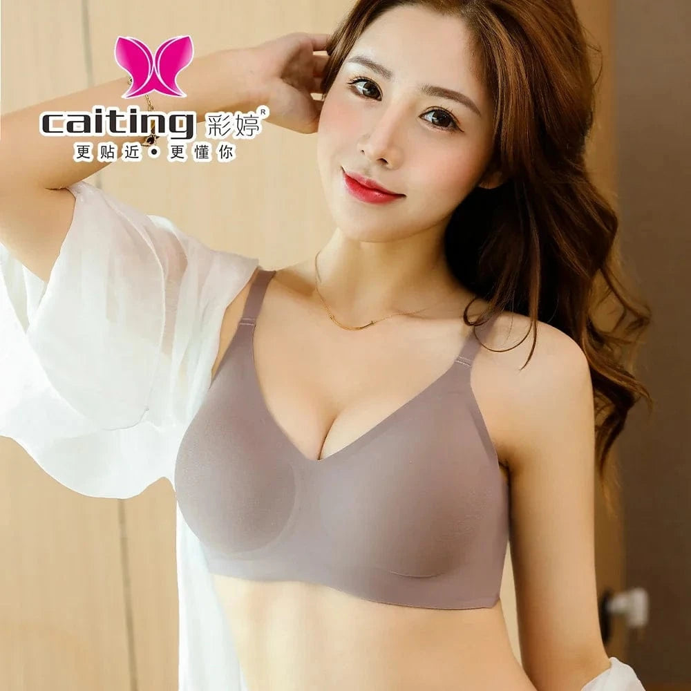 CAITING Seamless Wireless Bra for Women – Ultra-Soft Comfortable Everyday Lingerie with Light Support, Invisible Under T-Shirts - A-1 Thread Vault