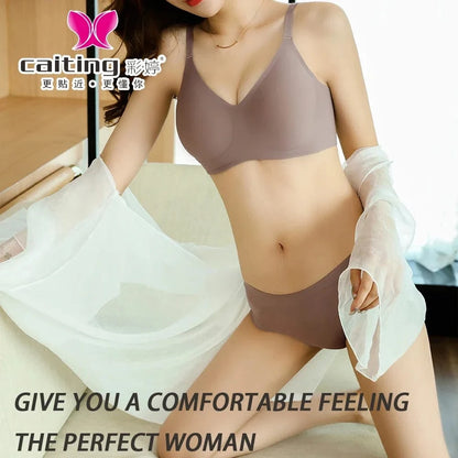 CAITING Seamless Wireless Bra for Women – Ultra-Soft Comfortable Everyday Lingerie with Light Support, Invisible Under T-Shirts - A-1 Thread Vault