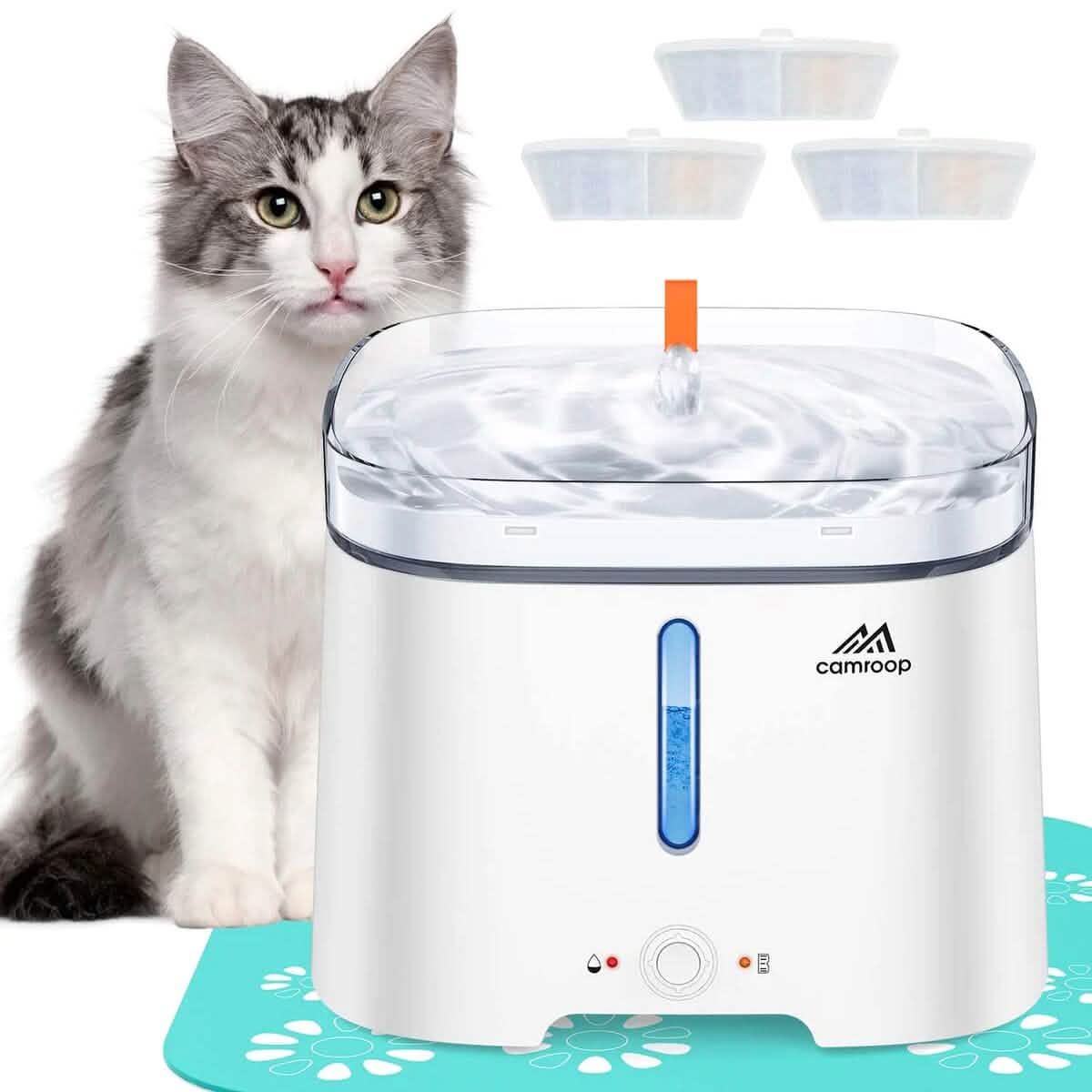 CAMROOP Automatic Pet Water Dispenser with Indicator and Silicone Mat - A-1 Thread Vault
