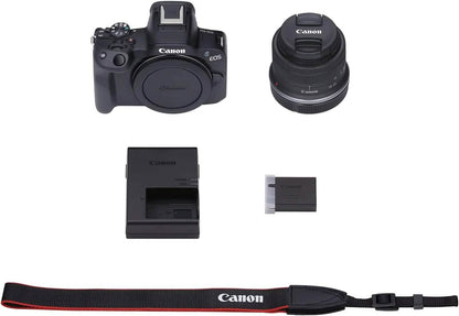 Canon EOS R50 4K Mirrorless Camera with RF-S 18-45mm f/4.5-6.3 IS STM Lens (Open-Box) - A-1 Thread Vault