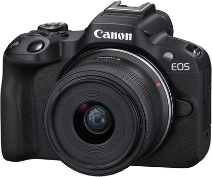 Canon EOS R50 4K Mirrorless Camera with RF-S 18-45mm f/4.5-6.3 IS STM Lens (Open-Box) - A-1 Thread Vault