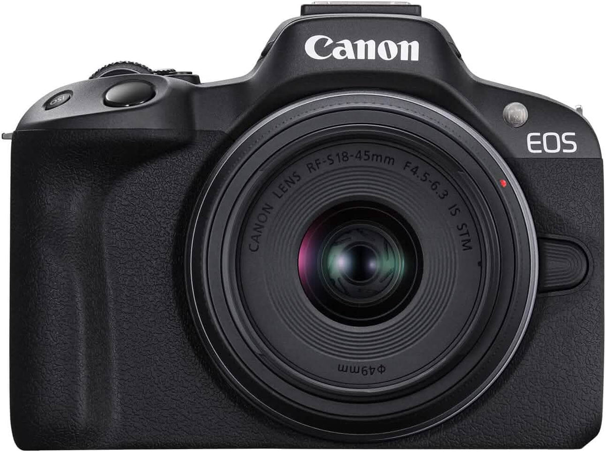 Canon EOS R50 4K Mirrorless Camera with RF-S 18-45mm f/4.5-6.3 IS STM Lens (Open-Box) - A-1 Thread Vault