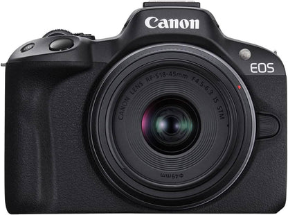 Canon EOS R50 4K Mirrorless Camera with RF-S 18-45mm f/4.5-6.3 IS STM Lens (Open-Box) - A-1 Thread Vault
