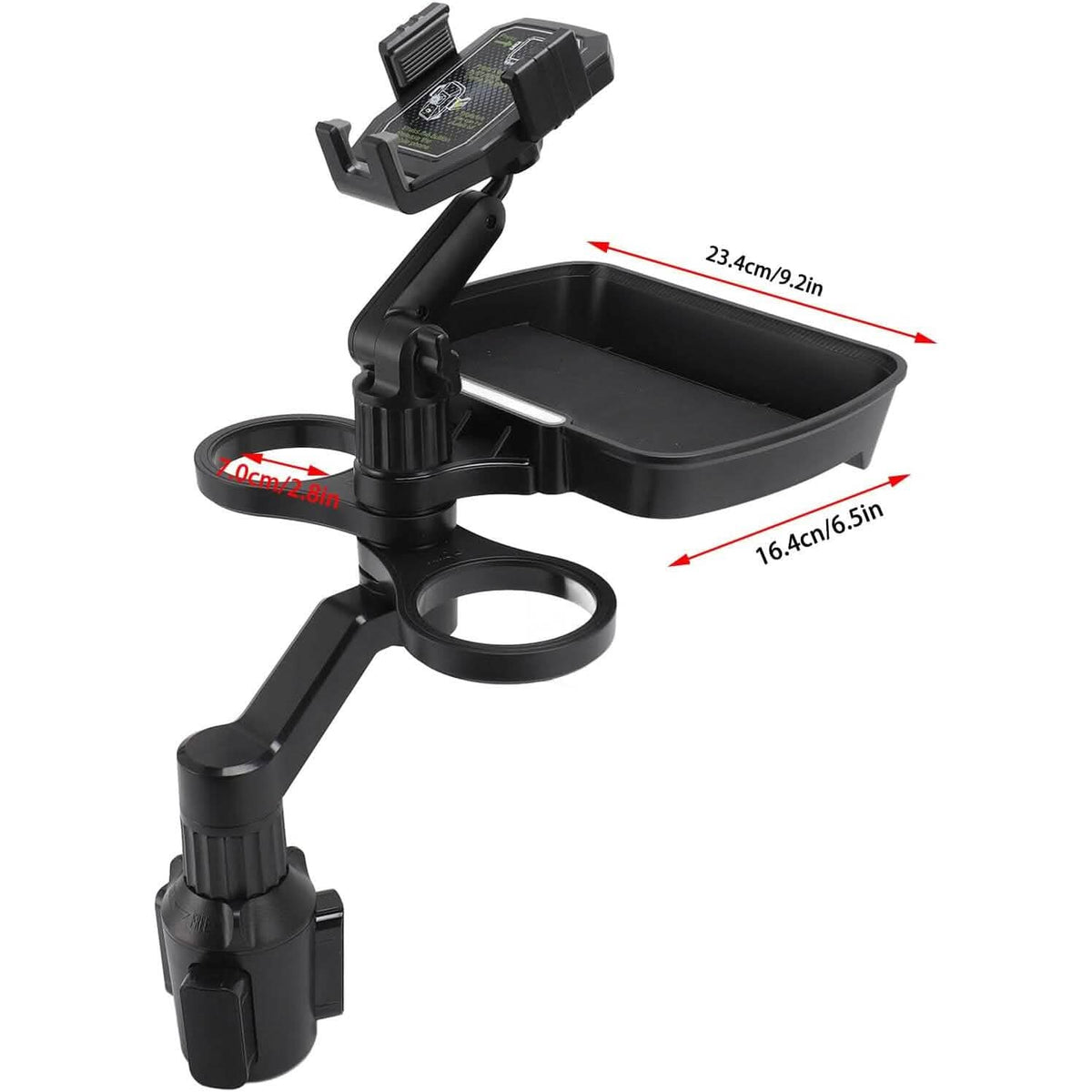 Car Cup Holder Detachable Extender Food Tray with Phone Holder - A-1 Thread Vault