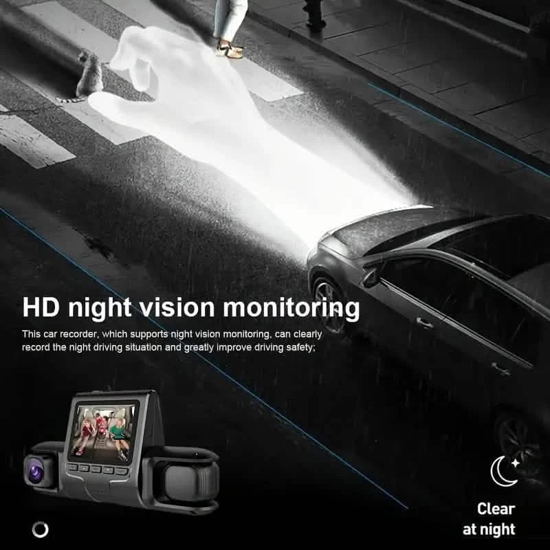 Car Dashcam Recorder, 2.0 Inch Screen Dual Lens HD Night Monitoring Mini Dash Cam - A-1 Thread Vault