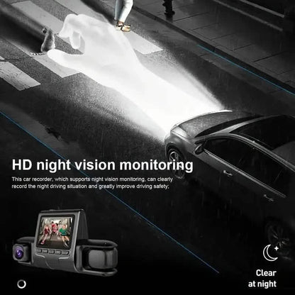 Car Dashcam Recorder, 2.0 Inch Screen Dual Lens HD Night Monitoring Mini Dash Cam - A-1 Thread Vault