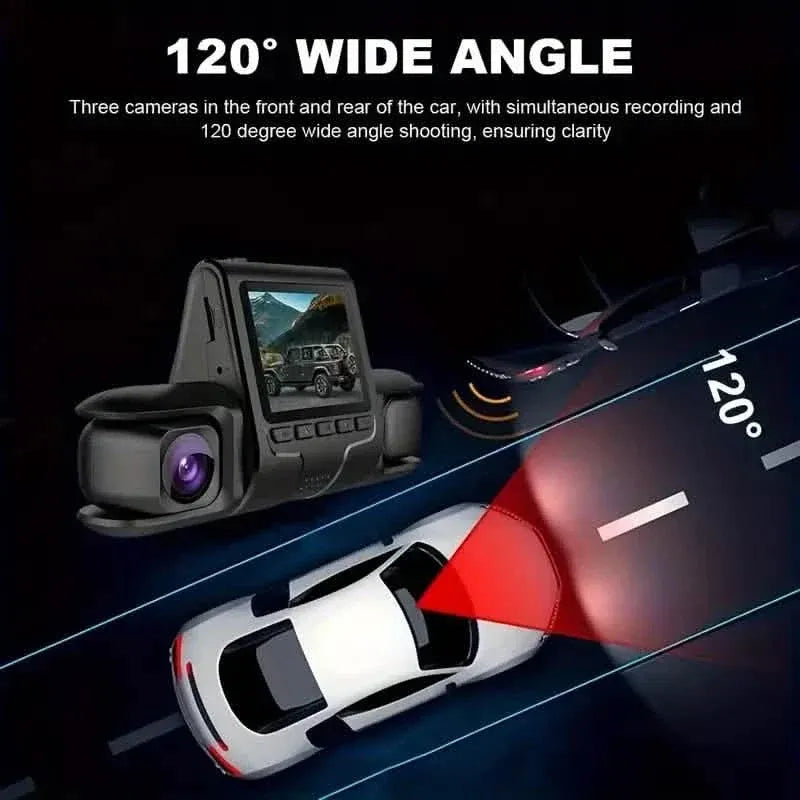 Car Dashcam Recorder, 2.0 Inch Screen Dual Lens HD Night Monitoring Mini Dash Cam - A-1 Thread Vault