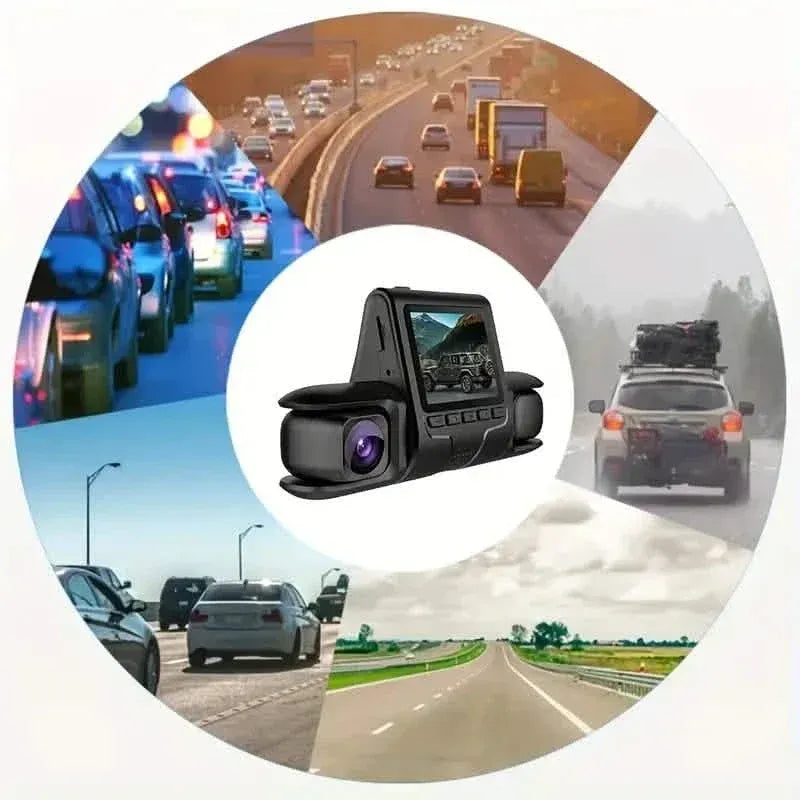 Car Dashcam Recorder, 2.0 Inch Screen Dual Lens HD Night Monitoring Mini Dash Cam - A-1 Thread Vault