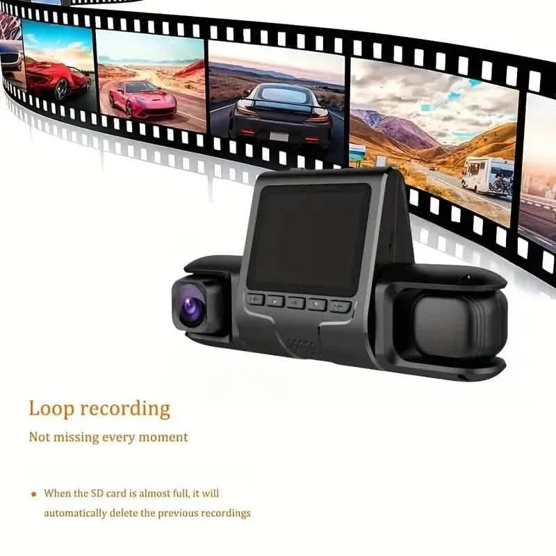 Car Dashcam Recorder, 2.0 Inch Screen Dual Lens HD Night Monitoring Mini Dash Cam - A-1 Thread Vault