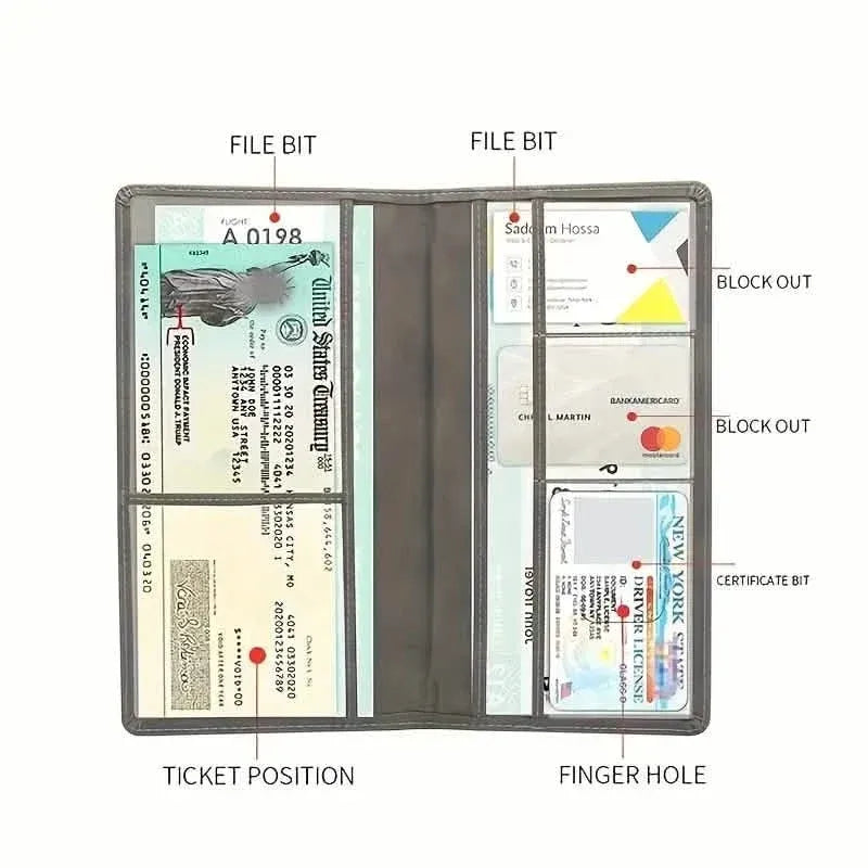 Car Long Multifunctional Driving License Holder Bag - A-1 Thread Vault