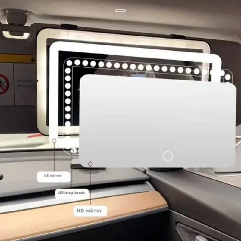 Car Mirror Vanity with LED Lights - A-1 Thread Vault