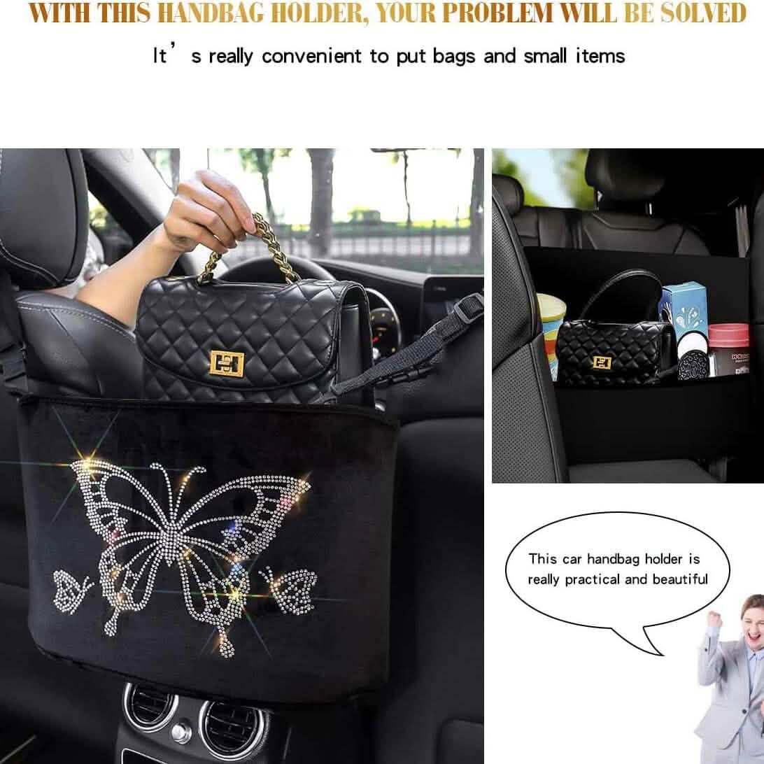 Car Net Backseat Pocket Handbag Holder and Organizer Between Seats - A-1 Thread Vault