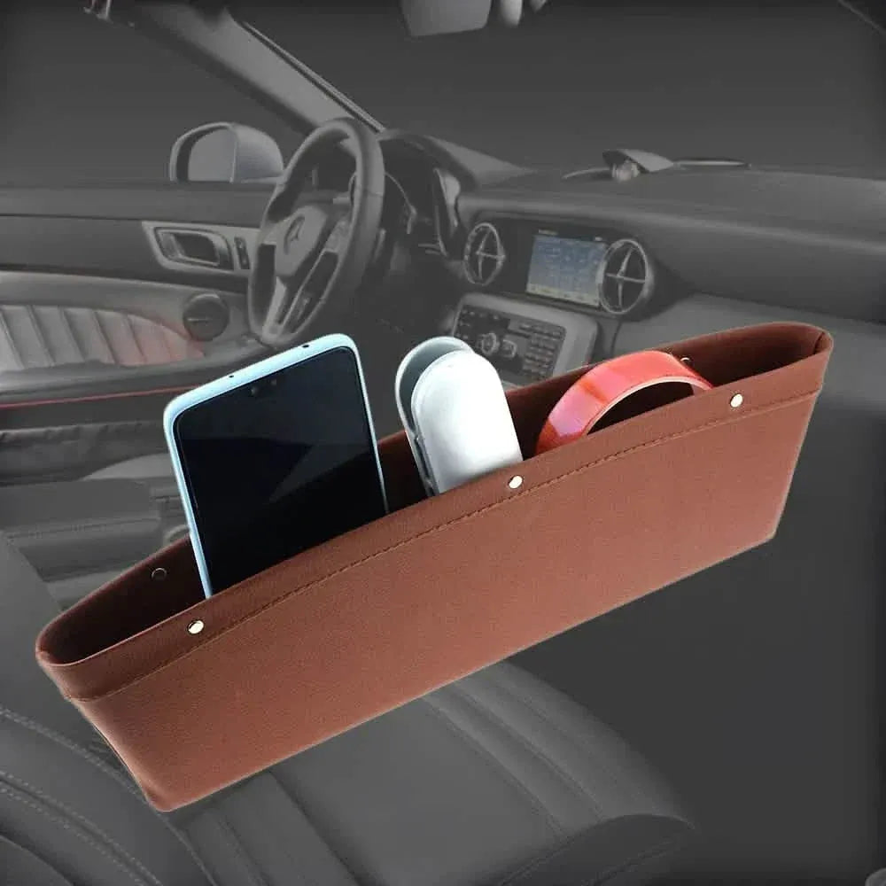 Car Organizer PU Leather Seat Slit Gap Pocket Storage - A-1 Thread Vault