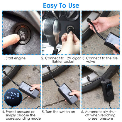 Car Tire Inflator Corded with LED Light - A-1 Thread Vault