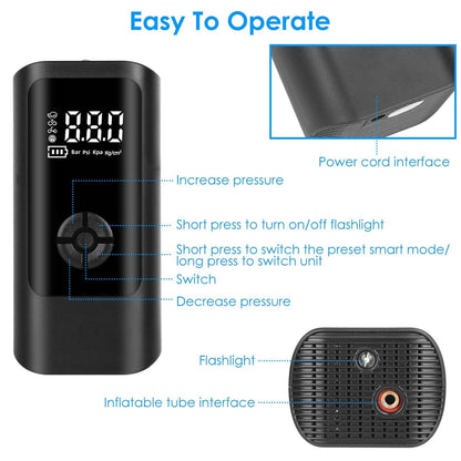Car Tire Inflator Corded with LED Light - A-1 Thread Vault
