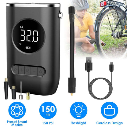 Car Tire Inflator Pump Portable 150 PSI with LED Light - A-1 Thread Vault