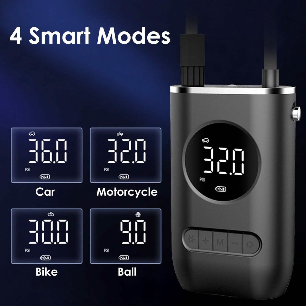 Car Tire Inflator Pump Portable 150 PSI with LED Light - A-1 Thread Vault