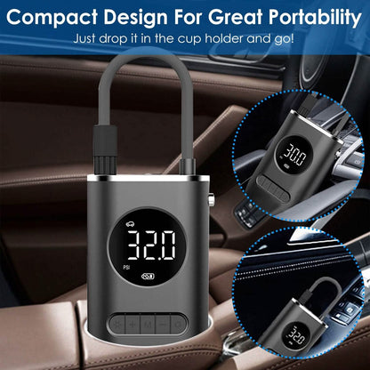 Car Tire Inflator Pump Portable 150 PSI with LED Light - A-1 Thread Vault