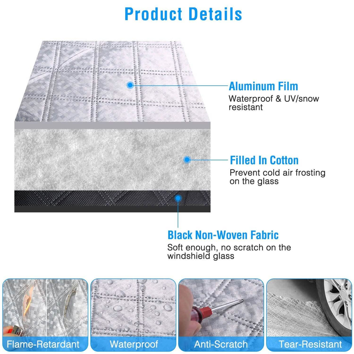 Car Windshield Snow Cover Windproof Magnetic Car Windscreen Cover - A-1 Thread Vault