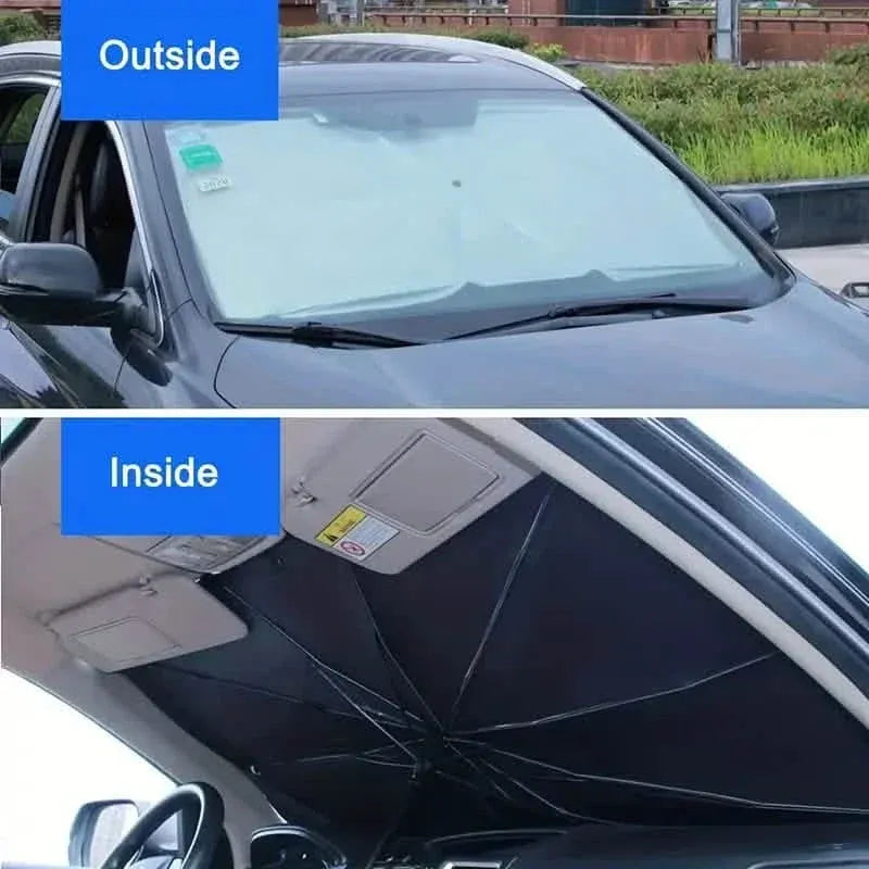 Car Windshield Sun Shade UV Rays and Heat Sun Visor Protector Foldable Reflector Umbrella - A-1 Thread Vault