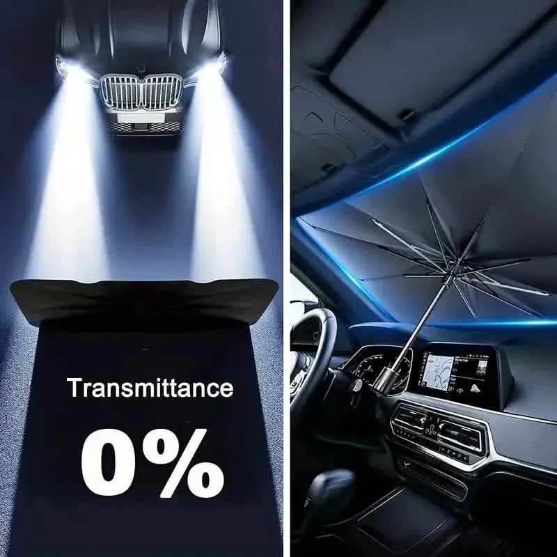 Car Windshield Sun Shade UV Rays and Heat Sun Visor Protector Foldable Reflector Umbrella - A-1 Thread Vault