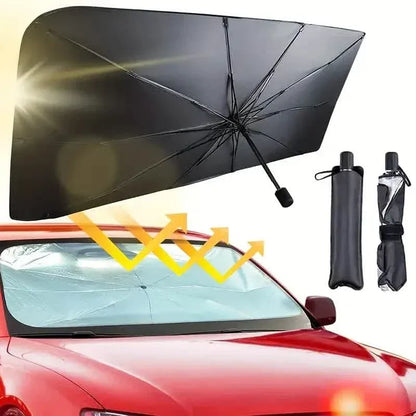 Car Windshield Sun Shade UV Rays and Heat Sun Visor Protector Foldable Reflector Umbrella - A-1 Thread Vault