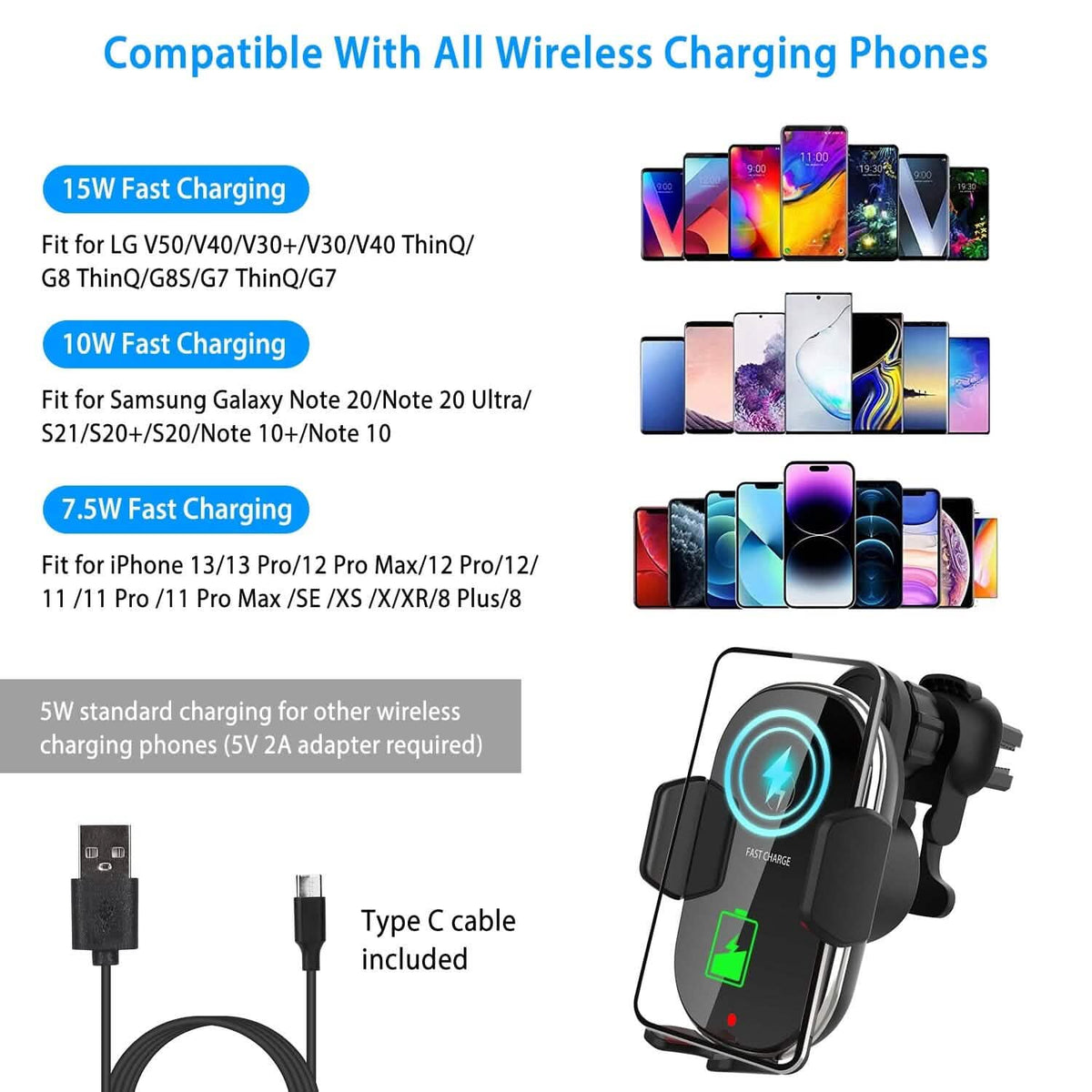 Car Wireless Phone Charger Car Air Vent Phone Mount - A-1 Thread Vault