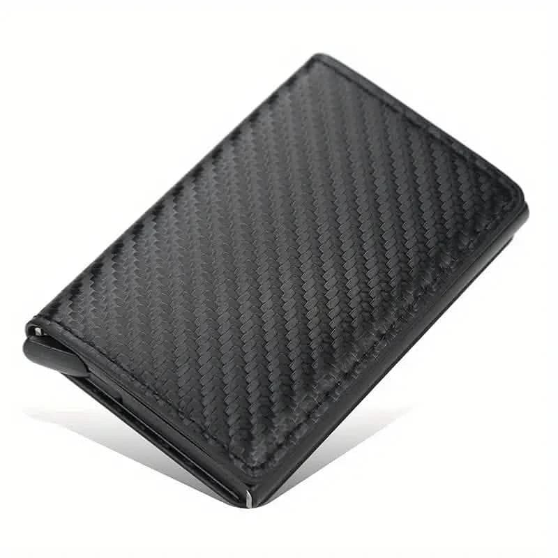 Carbon Fiber Credit Card Holder RFID Blocking, Slim Pop Up Minimalist Wallet - A-1 Thread Vault
