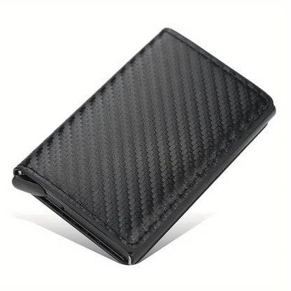 Carbon Fiber Credit Card Holder RFID Blocking, Slim Pop Up Minimalist Wallet - A-1 Thread Vault
