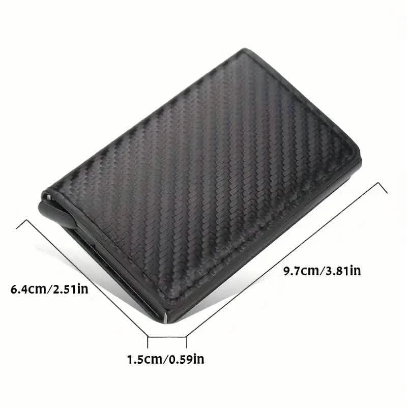 Carbon Fiber Credit Card Holder RFID Blocking, Slim Pop Up Minimalist Wallet - A-1 Thread Vault