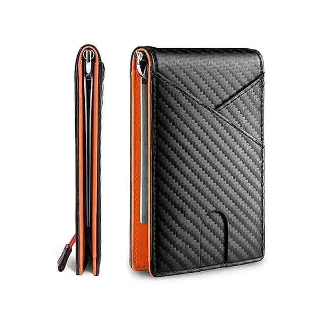 Carbon Fiber Rfid Men Wallets Bi-fold Vallet Billfold - A-1 Thread Vault