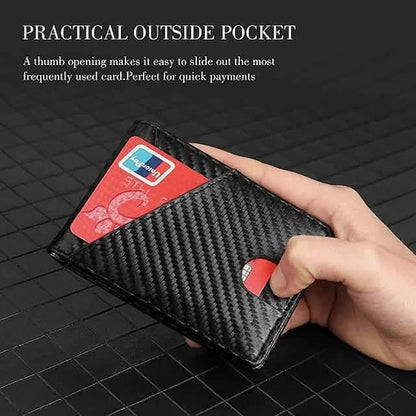 Carbon Fiber Rfid Men Wallets Bi-fold Vallet Billfold - A-1 Thread Vault