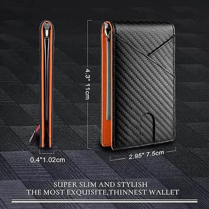 Carbon Fiber Rfid Men Wallets Bi-fold Vallet Billfold - A-1 Thread Vault
