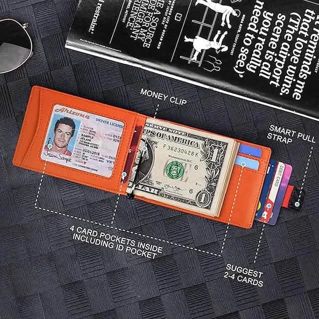 Carbon Fiber Rfid Men Wallets Bi-fold Vallet Billfold - A-1 Thread Vault