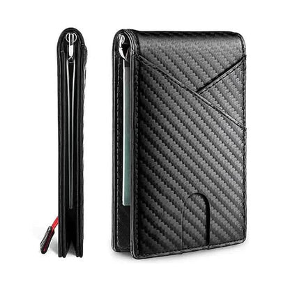 Carbon Fiber Rfid Men Wallets Bi-fold Vallet Billfold - A-1 Thread Vault