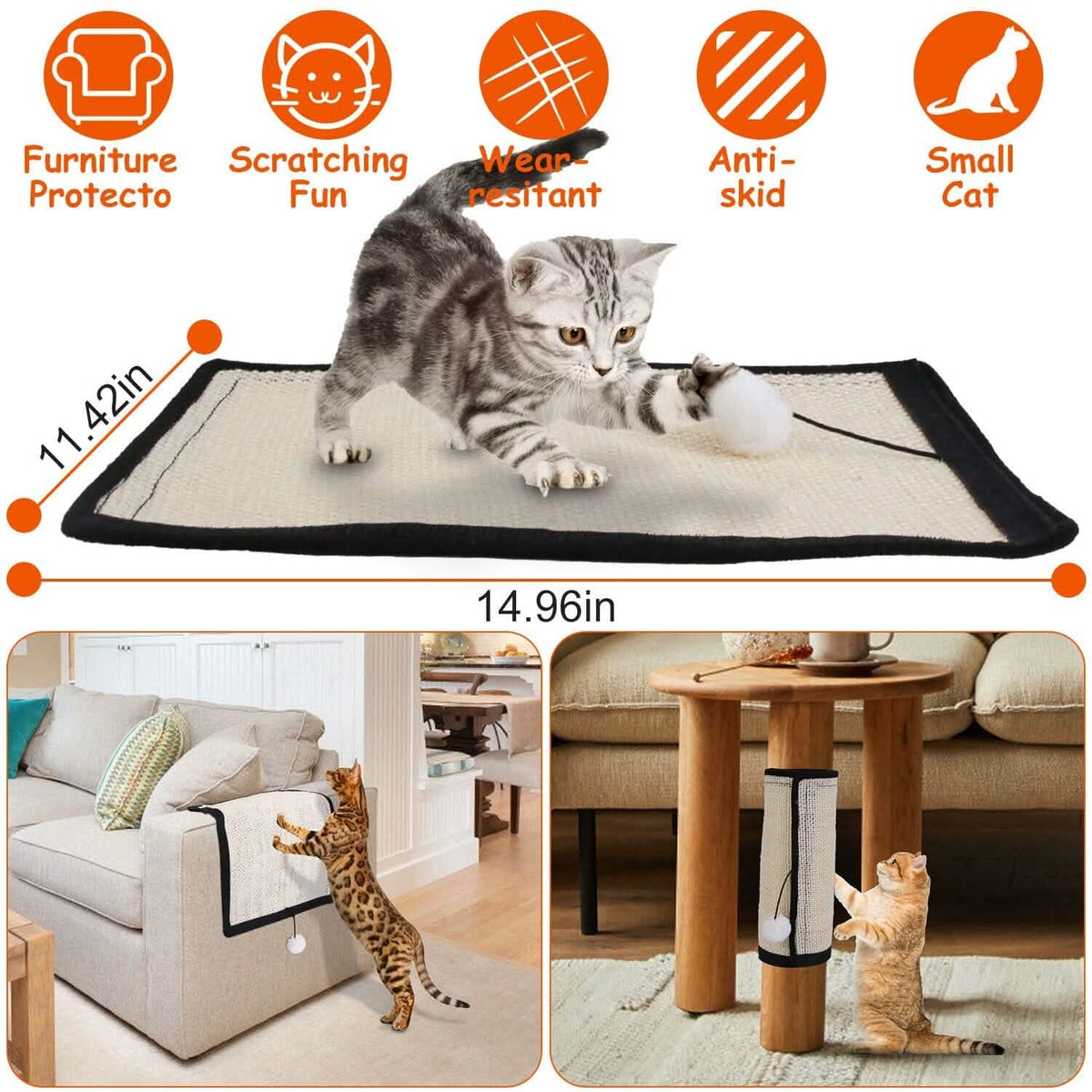 Cat Scratching Pad with 9 Screw Nails - A-1 Thread Vault