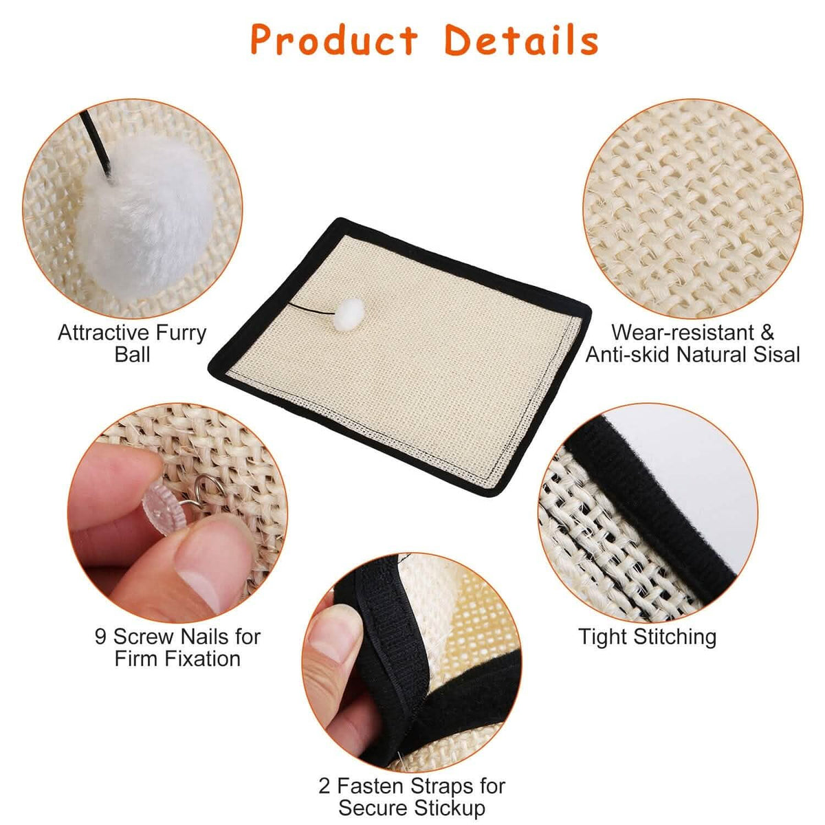Cat Scratching Pad with 9 Screw Nails - A-1 Thread Vault