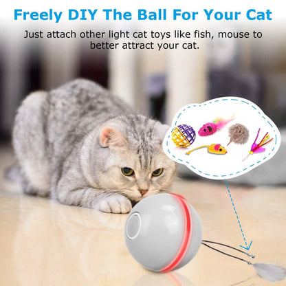 Cat Teaser Ball Automatic Self Rotating Interactive Cat Motion Exercise Toy - A-1 Thread Vault