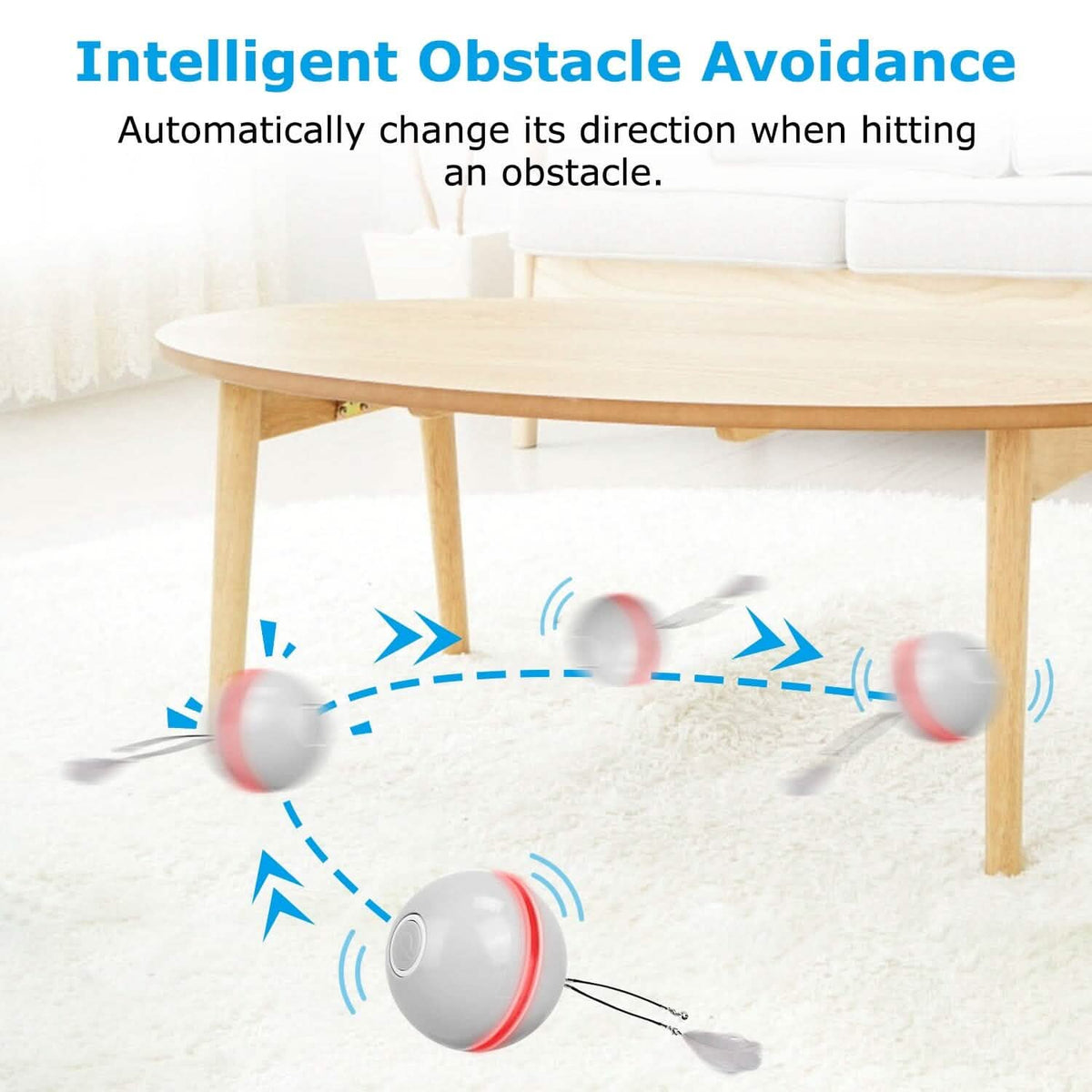 Cat Teaser Ball Automatic Self Rotating Interactive Cat Motion Exercise Toy - A-1 Thread Vault